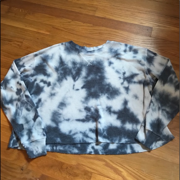 Hollister navy blue Tie-dye waffle long sleeve - Picture 1 of 3